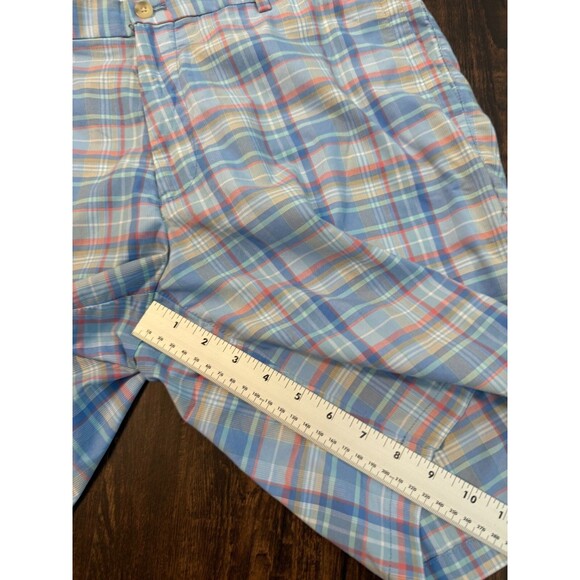 Peter Millar Crown Crafted Shorts Plaid Seersucker 9" Inseam Matlock Galaxy W34" - Picture 6 of 8